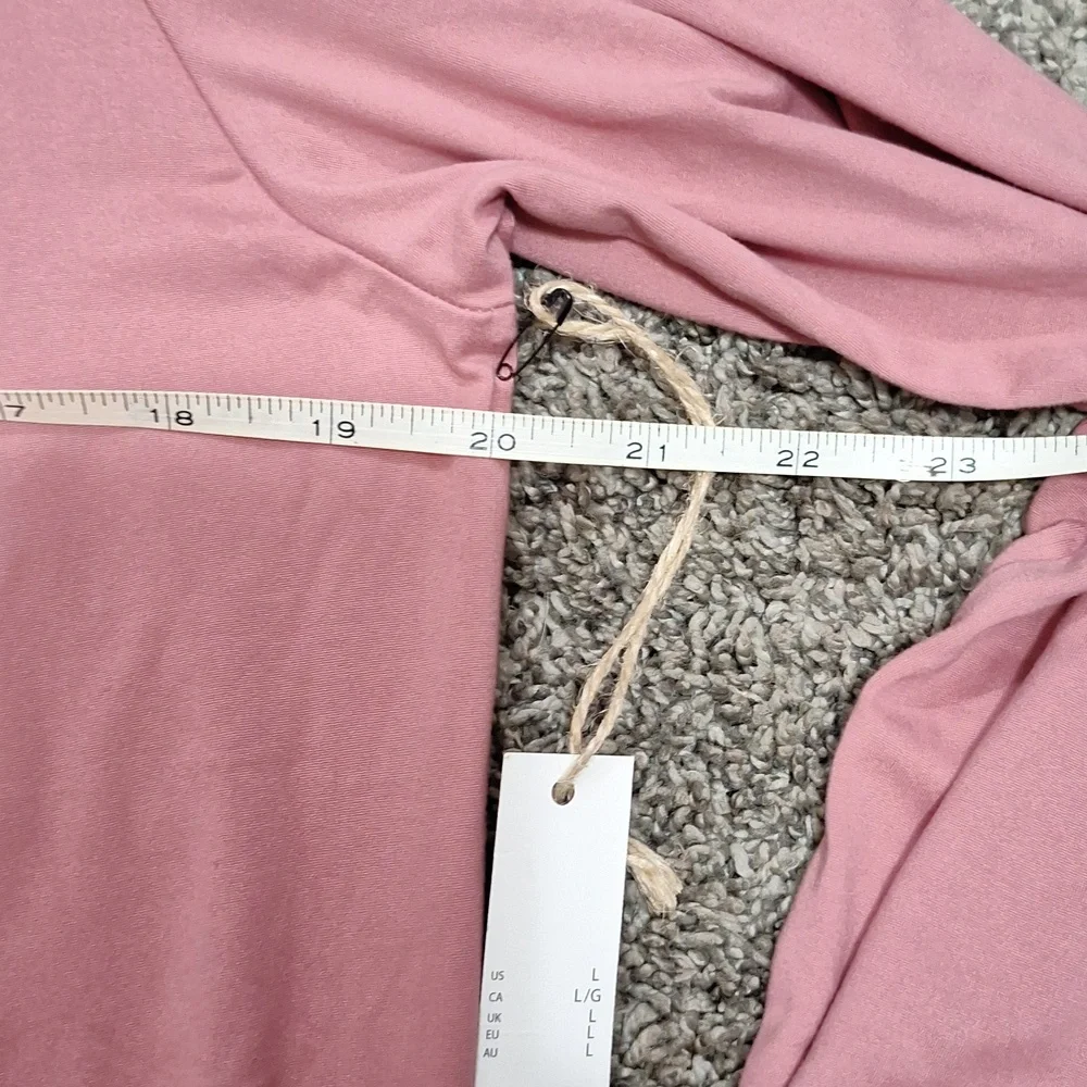 Rae Dunn long sleeve pajama lounge shirt t-shirt - L - dusty pink - Picture 5 of 6